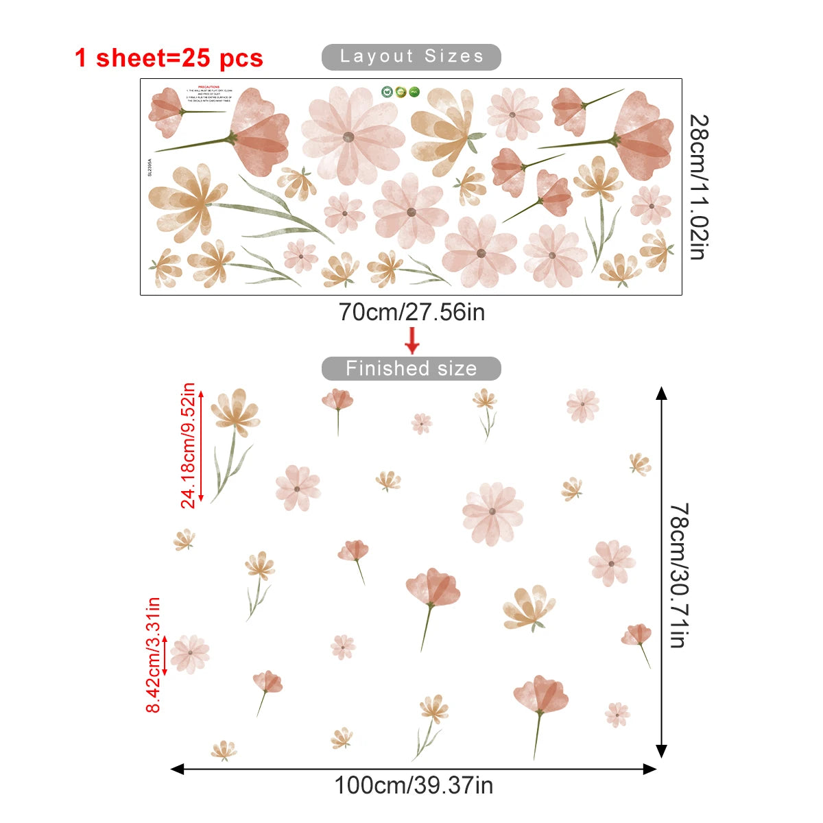 Boho Floral Wall Decals — Removable, Nursery-Safe