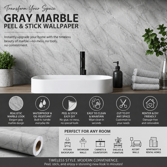 Light Gray Wood Peel & Stick Wallpaper