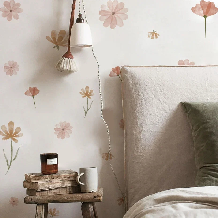 Boho Floral Wall Decals — Removable, Nursery-Safe