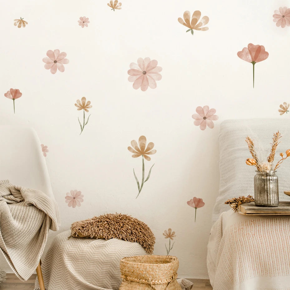 Boho Floral Wall Decals — Removable, Nursery-Safe