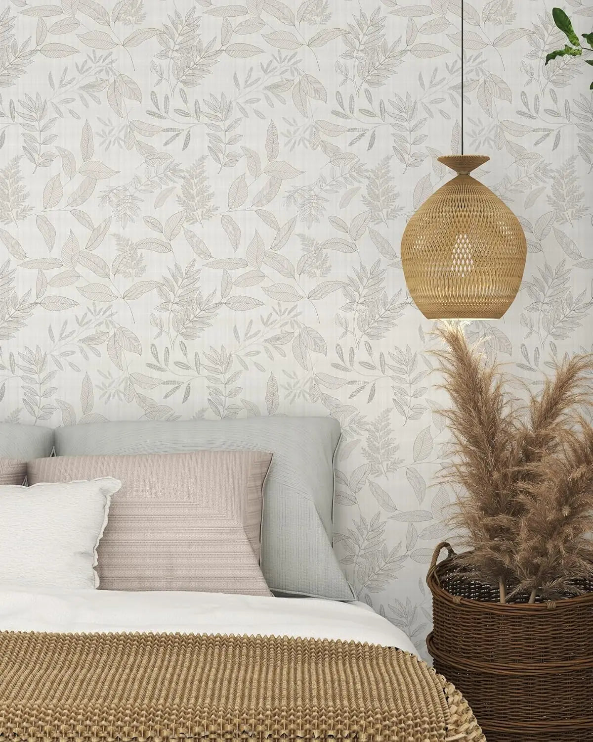 Vintage leaf peel & stick wallpaper