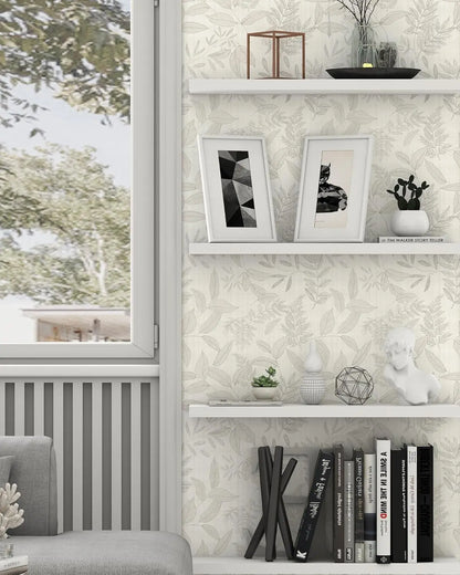 Vintage leaf peel & stick wallpaper