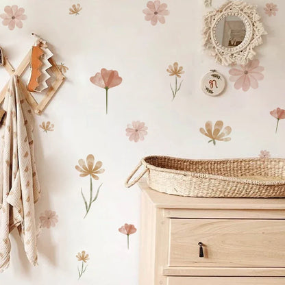 Boho Floral Wall Decals — Removable, Nursery-Safe