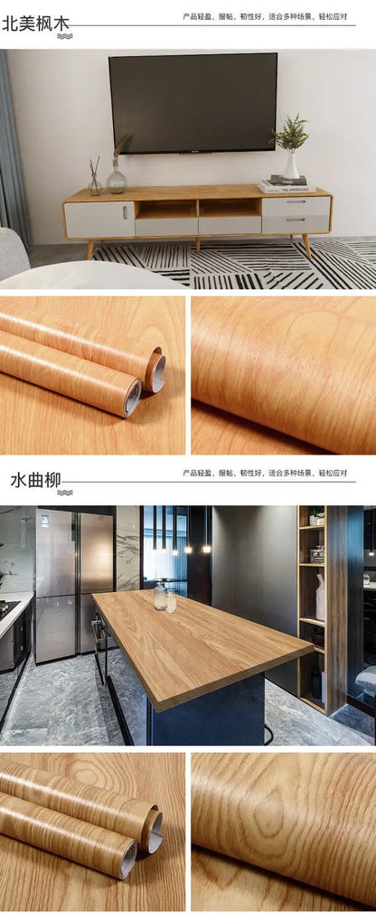 Wood Grain Peel & Stick Wallpaper — Removable, Renter-Safe