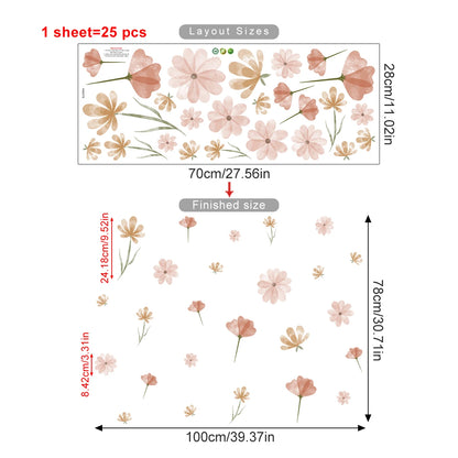 Boho Floral Wall Decals — Removable, Nursery-Safe