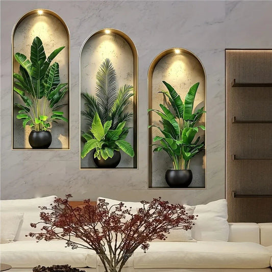 Watercolor Plant Wall Decals — 3-Piece Set, Removable