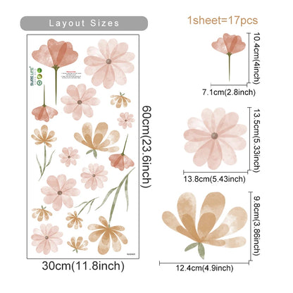 Boho Floral Wall Decals — Removable, Nursery-Safe