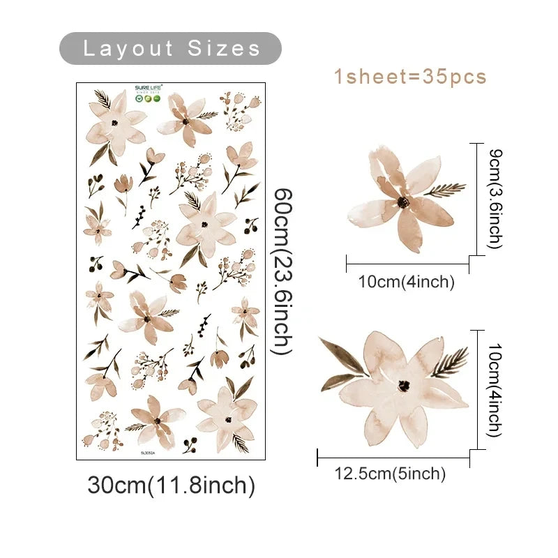 Boho Floral Wall Decals — Removable, Nursery-Safe