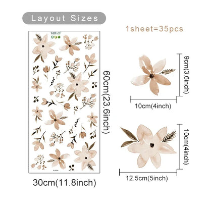 Boho Floral Wall Decals — Removable, Nursery-Safe