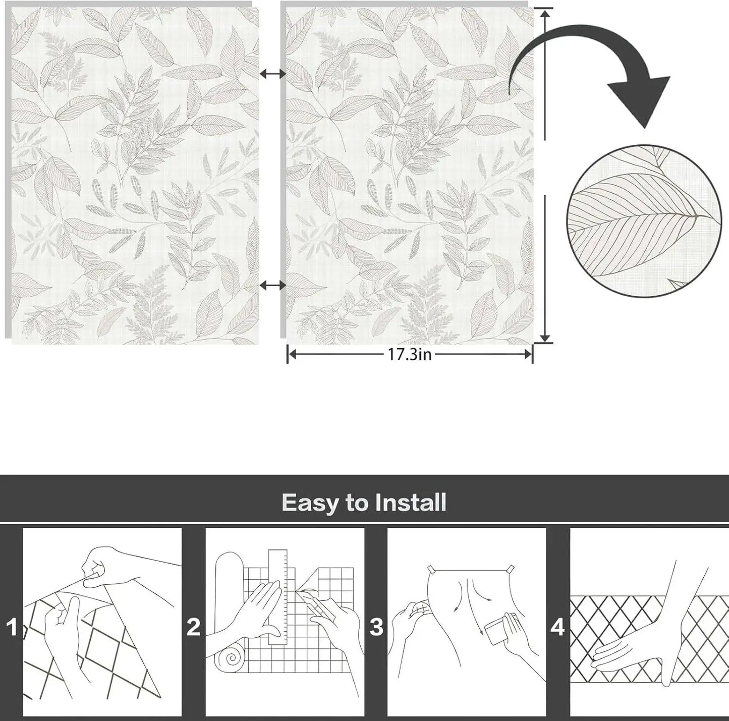 Vintage leaf peel & stick wallpaper
