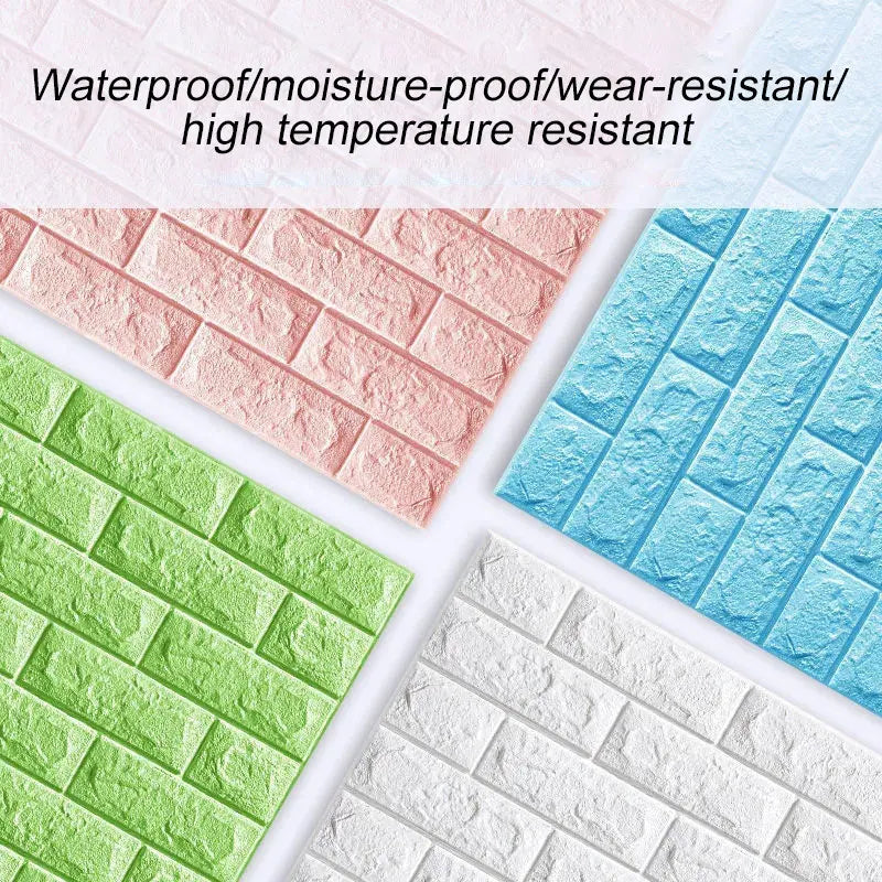 3D brick peel & stick wall panels