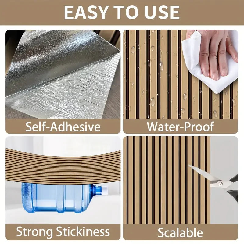 Brown grid peel & stick wallpaper