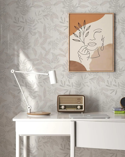 Vintage leaf peel & stick wallpaper