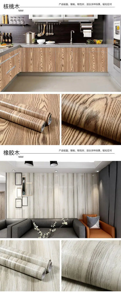 Wood Grain Peel & Stick Wallpaper — Removable, Renter-Safe