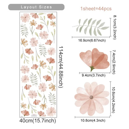 Boho Floral Wall Decals — Removable, Nursery-Safe