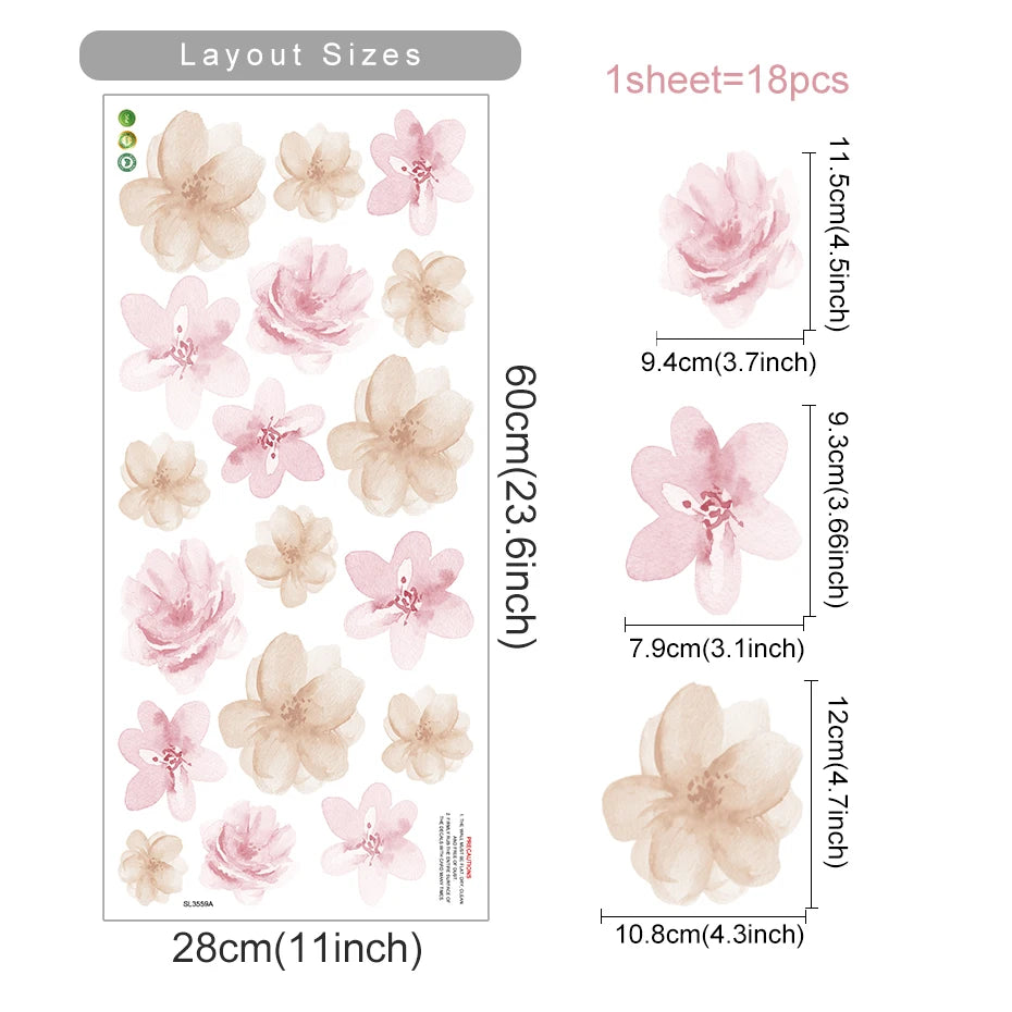 Boho Floral Wall Decals — Removable, Nursery-Safe