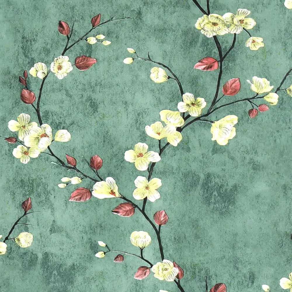 Botanical branch peel & stick wallpaper