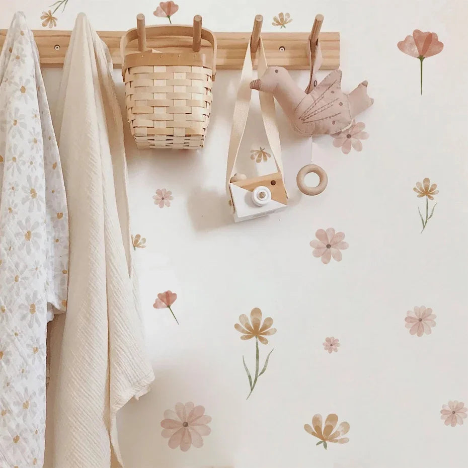Boho Floral Wall Decals — Removable, Nursery-Safe