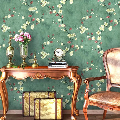 Botanical branch peel & stick wallpaper