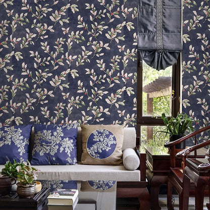 Botanical branch peel & stick wallpaper
