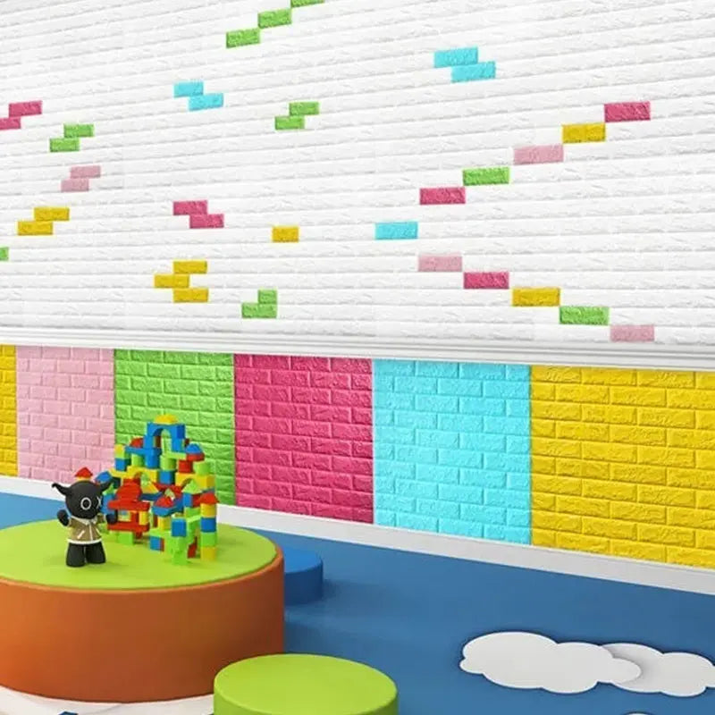 3D brick peel & stick wall panels