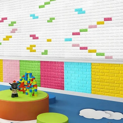 3D brick peel & stick wall panels