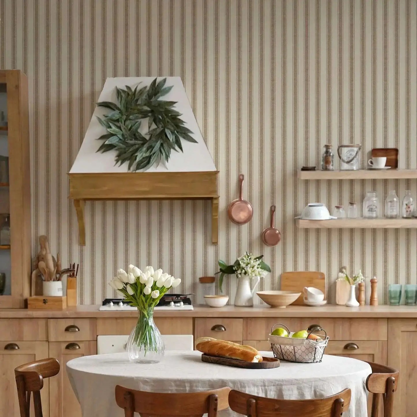 Geometric stripe peel & stick wallpaper