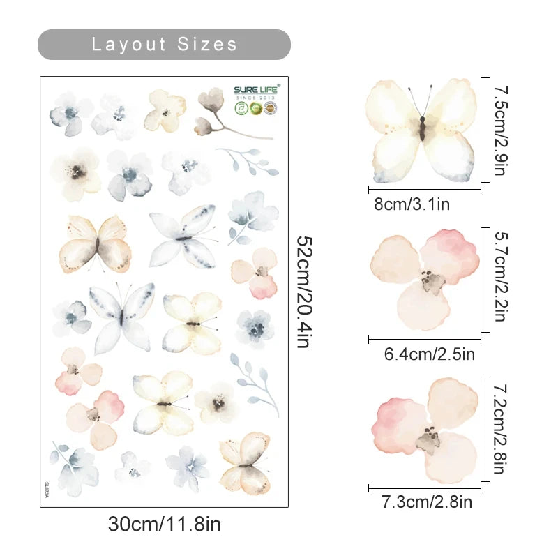Boho Floral Wall Decals — Removable, Nursery-Safe
